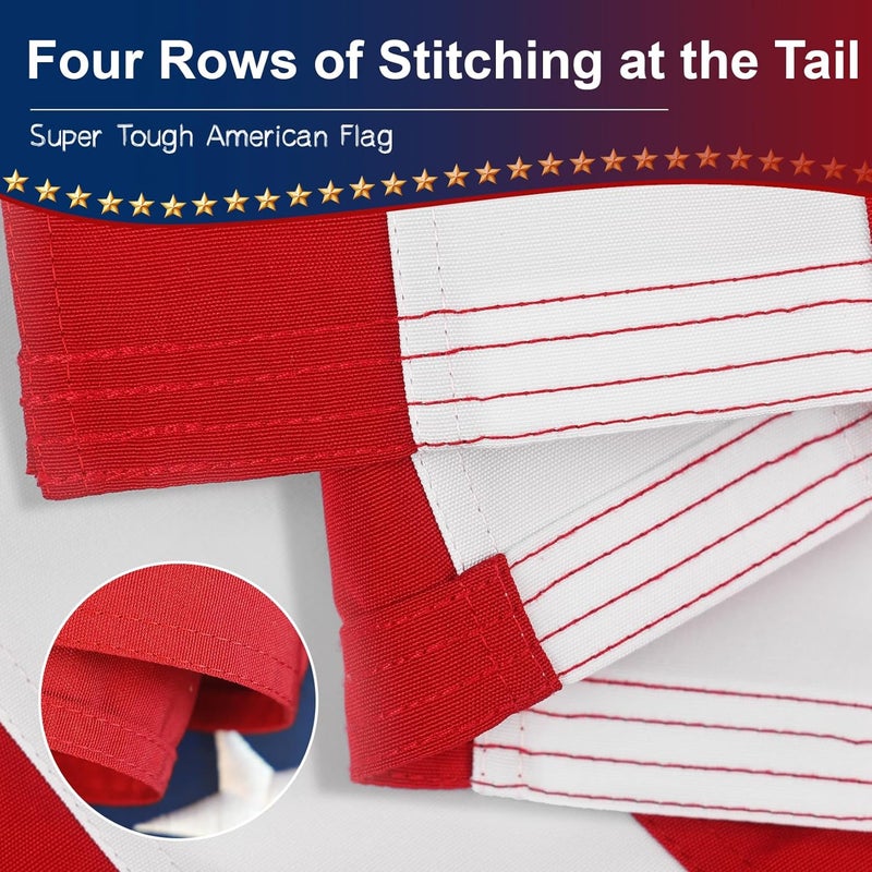 FITEAN American Flags For Outside 4x6FT Tear Proof USA Outdoor Heavy Duty American Flags,High Wind Resistant US Flag for Outside Use,Premium United States Flag for Home and Patio - Image 3